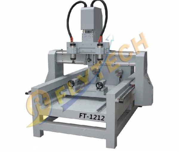 Cheap 4 Axis  CNC Router machine with double rotary axis double head for sale