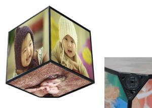 China 360 Rotating Baby Birth Souvenirs , Six Sides Cube Box Photo Frame For Home Decoration on sale