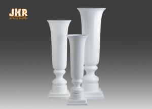 Best Classic Trumpet Glossy White Fiberglass Planters Floor Vases For Home Hotel Wedding wholesale