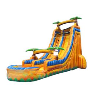 China Commercial colorful theme inflatable water slides outdoor inflatable playground water slide PVC inflatable big jumping s on sale
