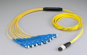 China Multi Core MTP / MPO Fiber Optic Patch Cord LC To ST Fiber Cable , High Density on sale