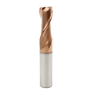 China HRC55 Carbide Flat End Mill Copper Coated 2mm Square Milling Cutter on sale
