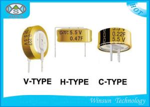 High Power Low ESR Electrolytic Capacitor , 5.5V Button Electric Double Layer Super Capacitor