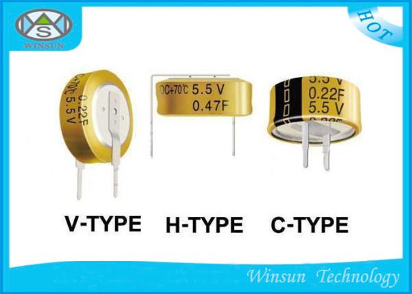 Cheap High Power Low ESR Electrolytic Capacitor , 5.5V Button Electric Double Layer Super Capacitor for sale