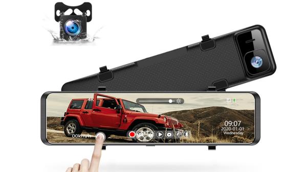 Cheap Waterproof 4K 1080P 12" 11.26" Mirror Dash Cam With Wifi Recorder for sale