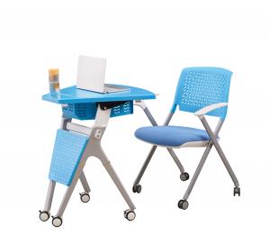 Best Modern Foldable ABS / PP Plastic Round Training Room Tables And Training Chairs Set wholesale