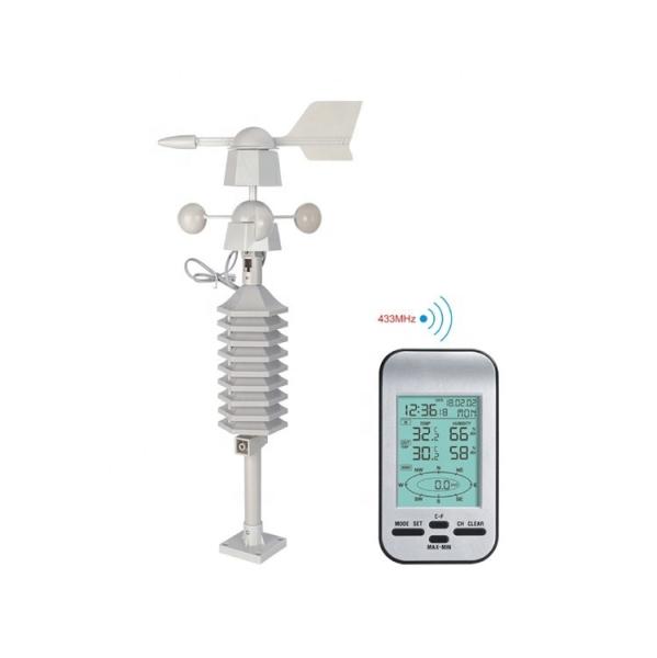Cheap Remote Monitoring Temperature digital weather station With Wind Speed Direction Sensor And Anemometer for sale