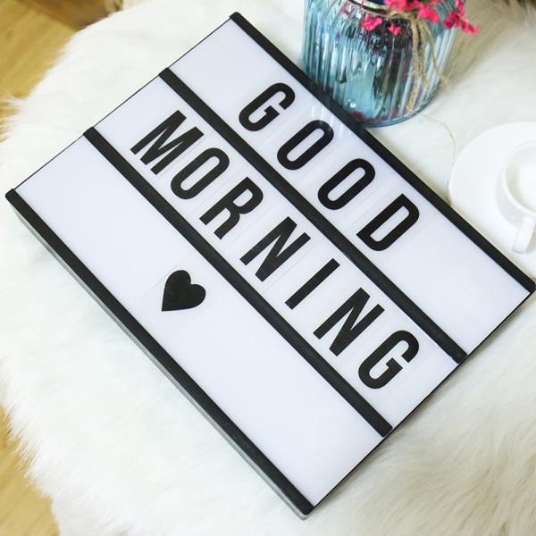 Cheap Home Decor Large Light Box with Letters and Characters, Wall Mounted or Tabletop, Battery or USB Powered, White for sale
