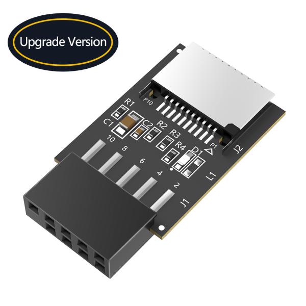 Cheap New Version USB 2.0 9pin Front Panel Header to Type-E Internal Adapter with 5V Power LED for sale
