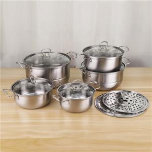 Best Modern Desktop Stainless Steel Cookware Set 12pcs Food Soup Pot wholesale