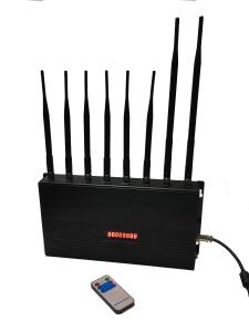 China Cell Phone Signal Remote Control Jammer EST-502C8 12W 8 Omni Directional Antennas on sale