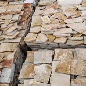 China 3D Natural Marble Stones Random Rusty Slate Meshed Flagstone Outdoor Garden Flooring Pavers Wall Tiles on sale
