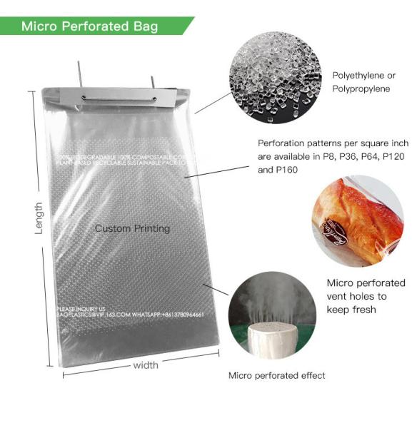 Cheap Clear Bread Plastic Micro Perforated Bag High Quantity BOPP Bag With Bottom Gusset Cellophane Bags for sale