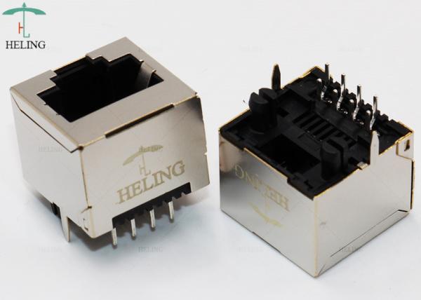 Cheap THT / DIP Mounting Vertical RJ45 Jack , RJ45 Ethernet Adapter Tab Up Latch Direction for sale