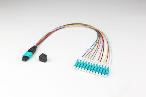PVC 12 Core Fiber Optic Patch Cord MPO LC Connector Type For Cabling System