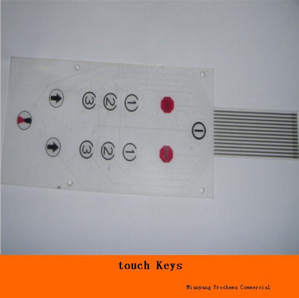 Cheap one layer transparent capacitive touch key touch button for electronic membrane switch for sale