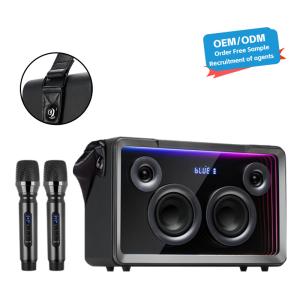 China 100w Output Power Karaoke BT Speaker With Phone Holder Wireless Mic And Boobox Speakers on sale