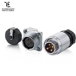 China IP67 4 Pin Plug Approved 20A Screw Fixed Electric Current Metal Underwater Connector on sale