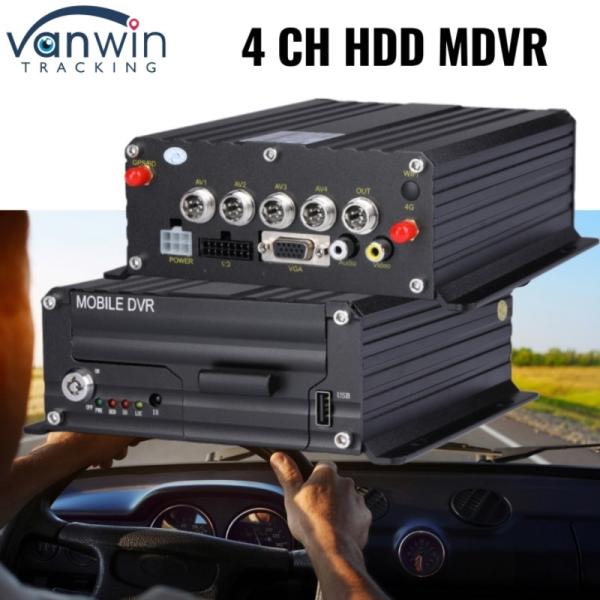 Cheap 4CH 1080P DVR Fleet Management System HDD Digital Video Recorder With 4G GPS Vehicle Tracker for sale