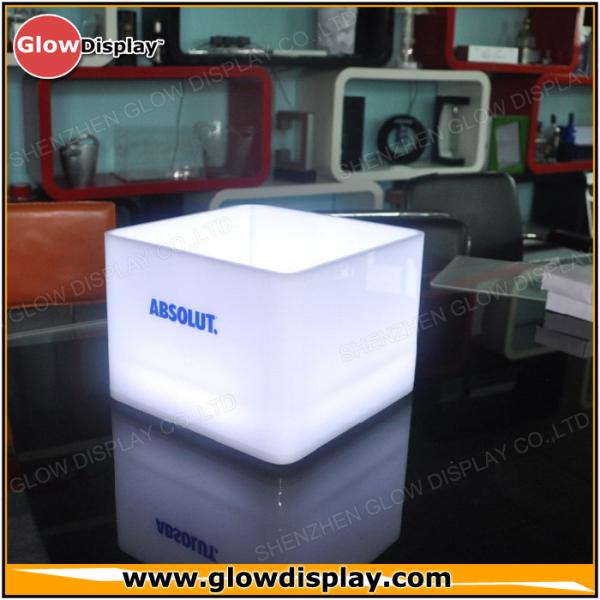 Cheap New Design Rectangle Shape Absolut LED Ice Bucket for Brand Advertisment for sale