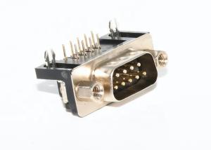 China DR 90° D-SUB 9P Small Electrical Connectors Male To PCB For RS232 Extension Cable on sale
