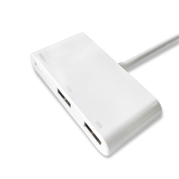 Cheap White Macbook Plastic USB C To USB 3.0 Hub Multiport L75 * W38 * H15MM for sale