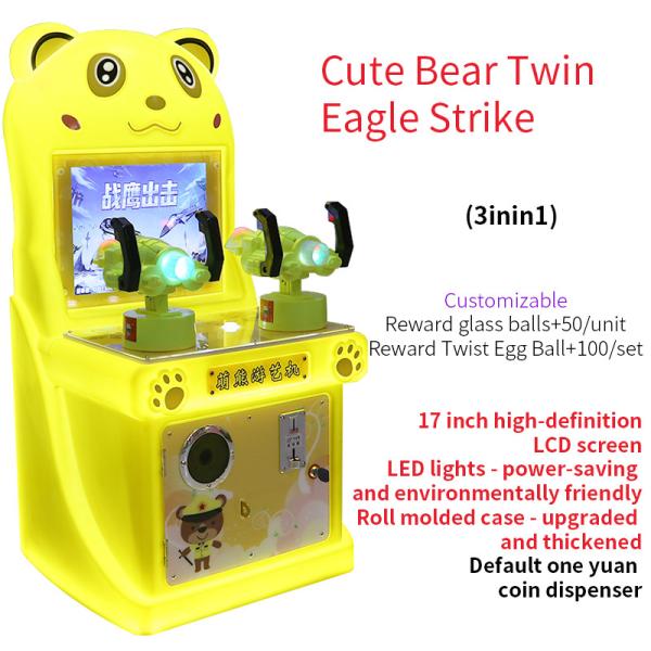 Cheap Kids Arcade Shooting Game Play Two-Player War Eagle Attack Shooting Game 17-inch for sale