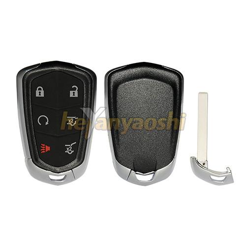 Cheap Cadillac 6 Buttons Smart Key Shell Replacement With Emergency Key Insert for sale
