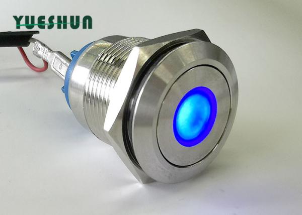 Cheap Dot Type LED Light Push Button Switch Flat Head Good Physical Attack Resistance for sale