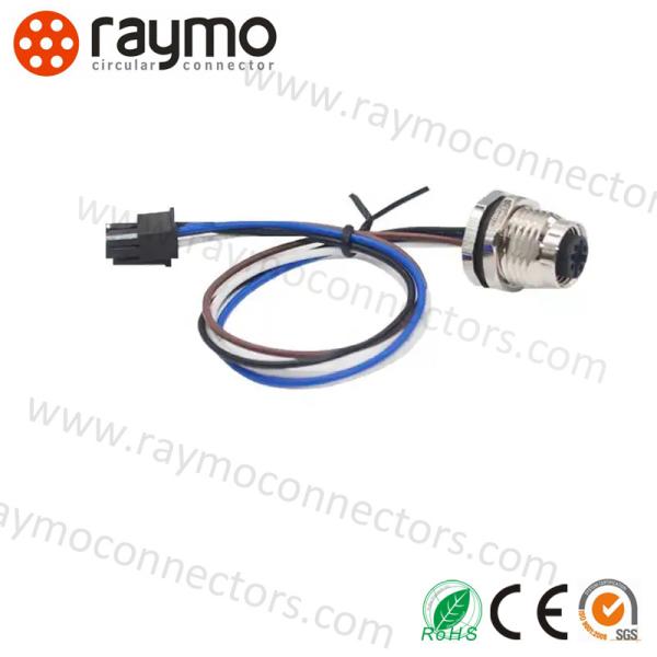 Cheap Screw Locking M12 Circular Connector With 5 Pin Molex Connector JST Housing Wire Harness for sale