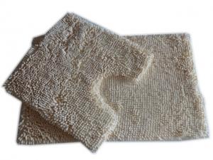 China Polyester Chenille Bath Rugs with Foam PVC Backing , White on sale