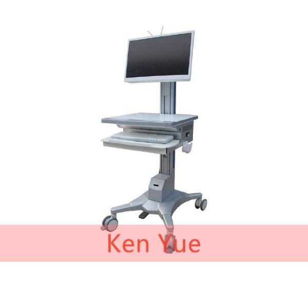 Cheap Integrated Moving Computer Workstation Trolley , Mobile Computer Cart For Hospital for sale