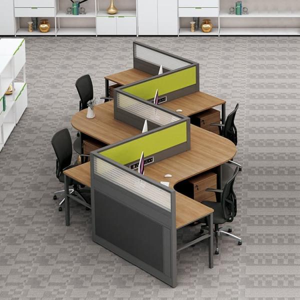 Cheap 4 Seater Office Workstation Desks Thickness 30mm Cubicle Partition for sale