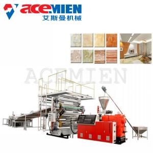 China Low Noise PVC Imitated Artificial Marble Making Machine 250 Kw With T Type Mould on sale