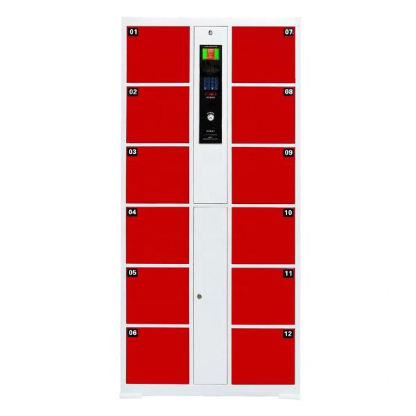 Cheap School Student Smart Locker Twelve Door Fingerprint code / Bar Code Swipe for sale