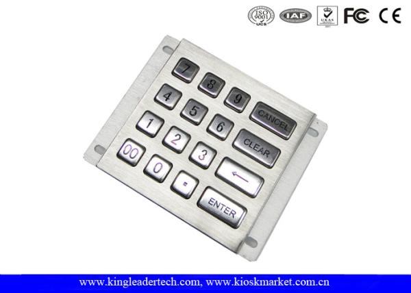 Cheap Metal Industrial Numeric Keypad , 16 Keys Rugged Vandal Proof Keyboard for sale