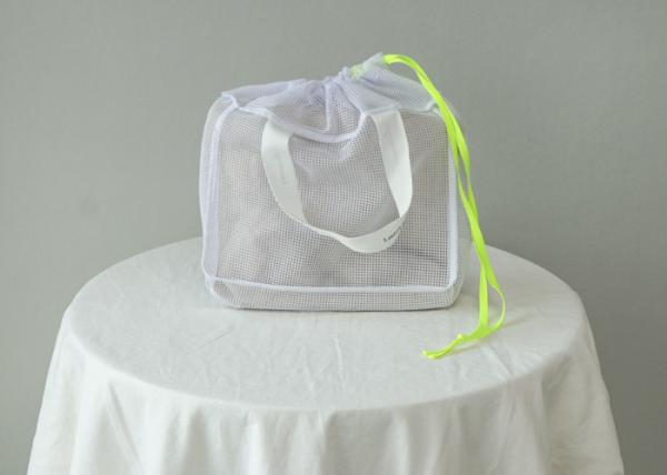 Cheap Drawstring Mesh Laundry Bags , White Small Net Laundry Bags 100% Polyester for sale