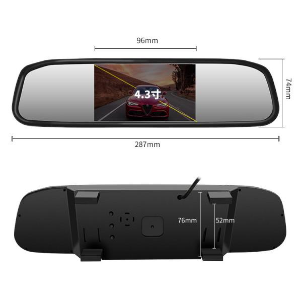 Cheap 4.3" TFT LCD Rear Mirror Backup Camera With Mirror Monitor Temp Compass Display​ for sale