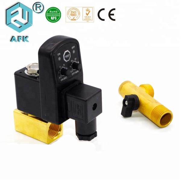 Cheap 220V High Pressure Solenoid Valve For Air Compressor 0.5-45 Mins Timer Interval for sale