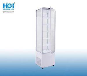 China 288L Vertical Display Curved Glass Showcase Temperature Control on sale
