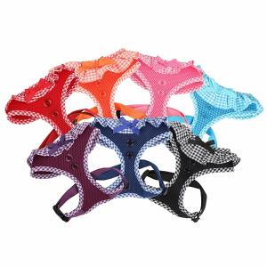 Soft Easy On And Off Flashing LED Dog Harness With Decorated Ribbons / Buttons