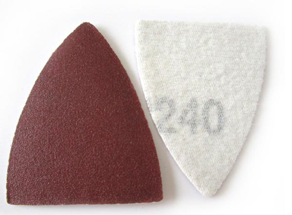 Cheap Red Triangular 38x52mm Multi Tool Sanding Pads Metal Scouring Pad Assorted Grit for sale
