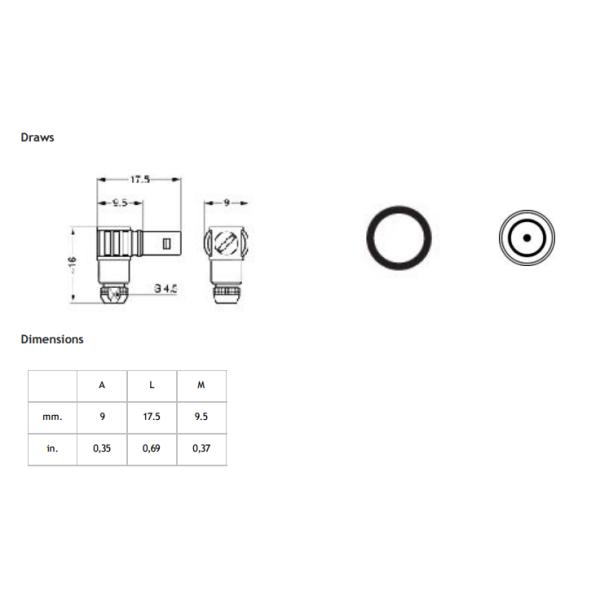 Right Angle FLA Elbow Lemo Power Connector FLS.00250