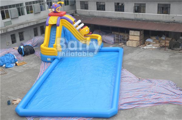 Cheap CE Certificate Inflatable Water Park , Inflatable Pool With Piranha Slide with Pool for sale