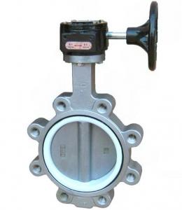 China Lug Type Water Butterfly Valve Shrough Shaft PTFE Bushing Without Pin on sale