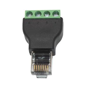 RJ45 Network Male Plug 8P8C to RS485 4 Pin Screw Terminal Block Adapter