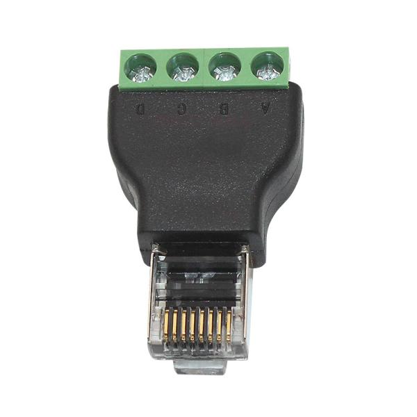 Cheap RJ45 Network Male Plug 8P8C to RS485 4 Pin Screw Terminal Block Adapter for sale