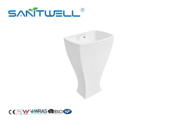 Cheap 2022 Fashion Design White Color Toilet Hand Wash Basin With Pedestal Cleaning Rectangular Shape for sale