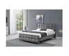 Best Crystal Button European Style King Size Bed Frame With Headboard Crushed Velvet Fabric wholesale