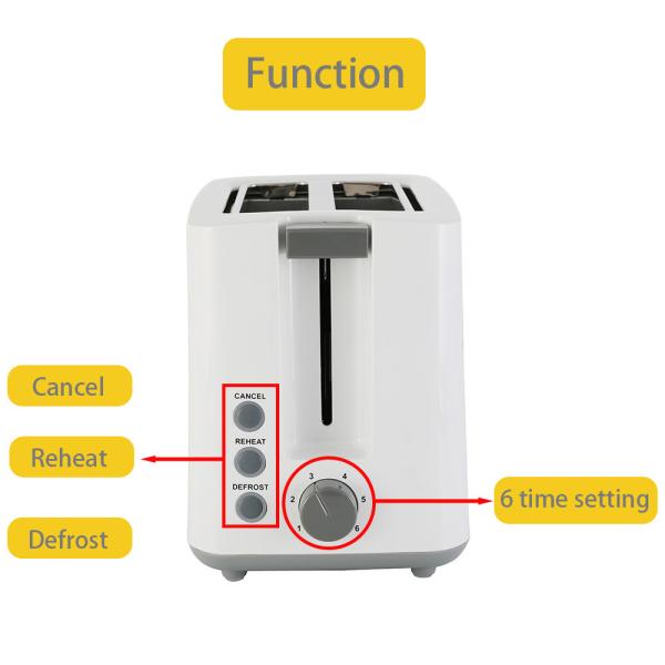 Cheap Home Breakfast Sandwich Pop Up 2 Slice Toaster Reheat Function for sale